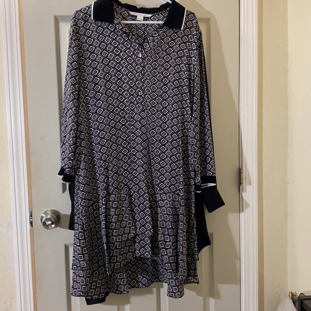 A black and white dress